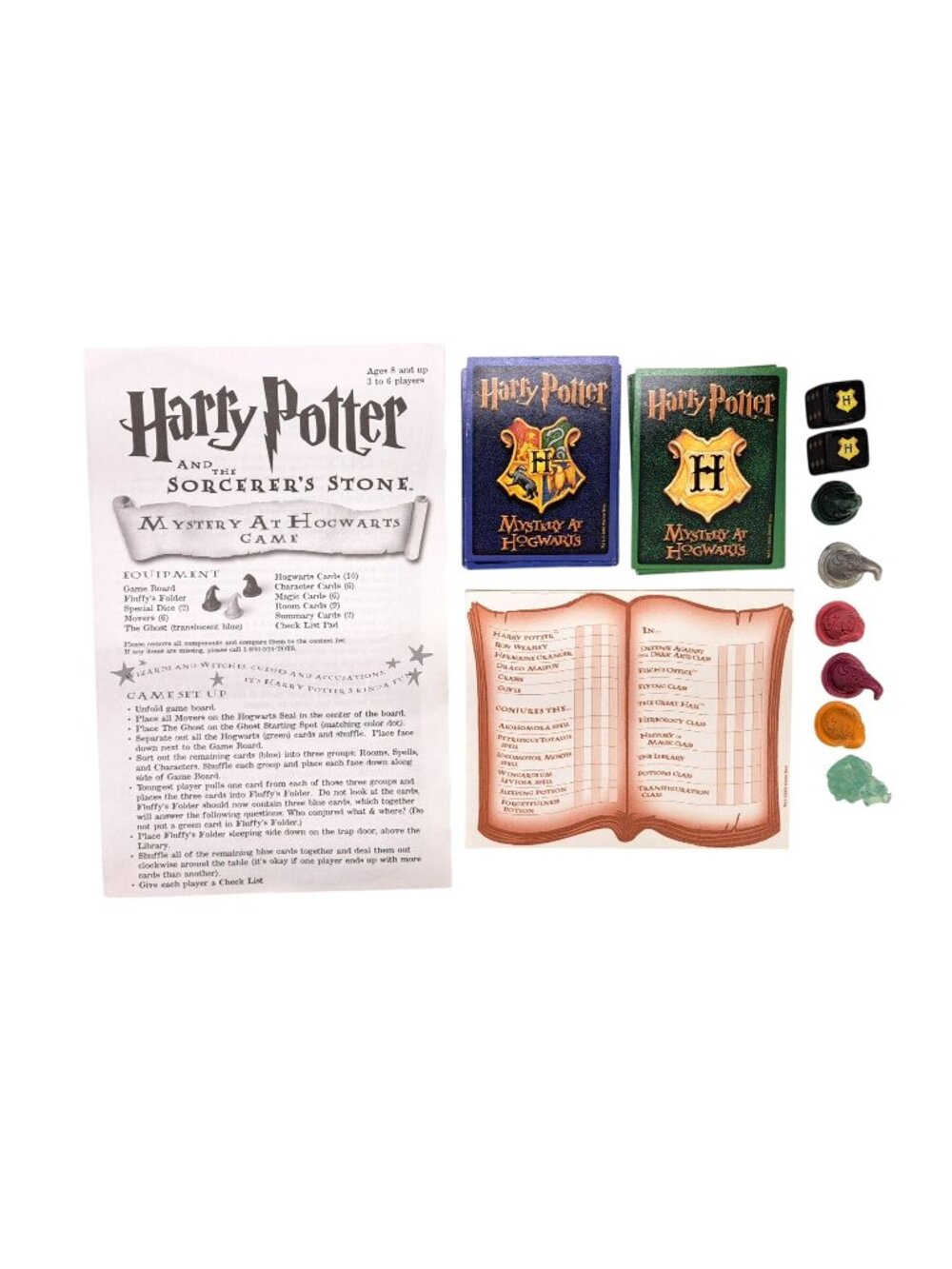 Harry Potter Mystery At Hogwarts Replacement Game Pieces Vintage Dice Card Ghost